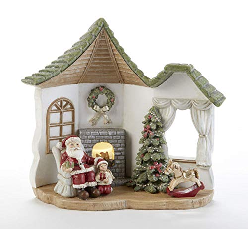 Delton Products 5666-7 Resin LED Santa Fireplace Scene, 7.2 x 9.5 inch