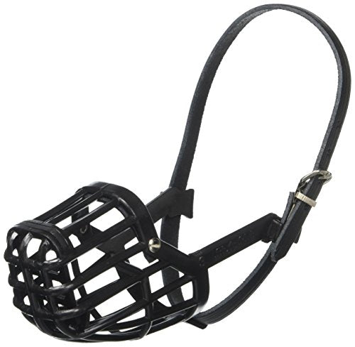 OmniPet Leather Brothers Italian Basket Dog Muzzle, Black, Size 3