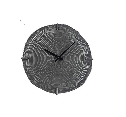 Ganz CB173991 Embossed Wood Grain Wall Clock, 18-inch Diameter, Metal