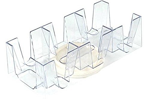 CHH 9 Deck Plastic Revolving Playing Card Tray with 3 Slots - Clear