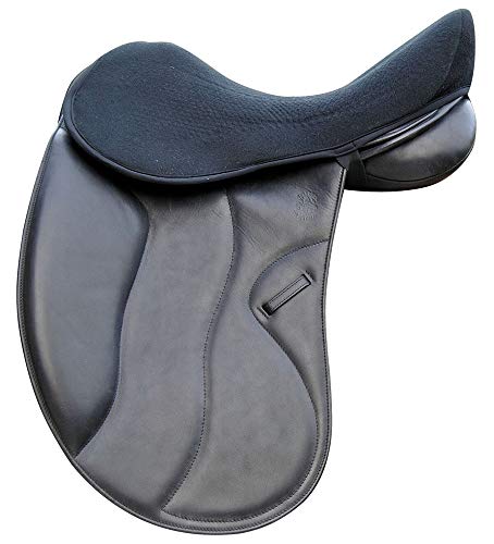 Acavallo Ortho Pubis Gel in Dressage Seat Saver with Dri-Lex, Medium, Black