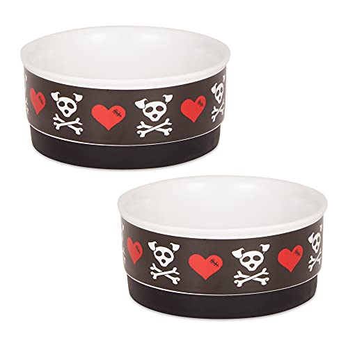 DII Design Bone Dry Ceramic Pet Collection, Small Set, 4.25x2, Bad to The Bone, 2, Count