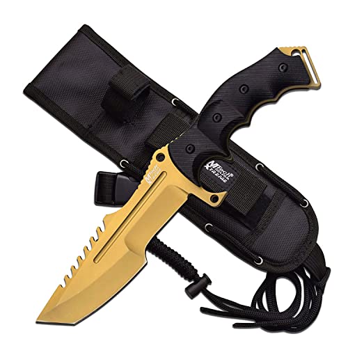 Master Cutlery MTech USA Xtreme MX-8054GD Fixed Blade Tactical Knife, Gold Titanium Tanto Blade, Black G10 Handle, 11-Inch Overall