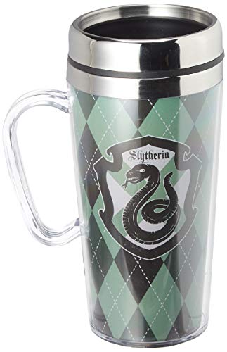 Spoontiques 17189 Slytherin Insulated Travel Mug, 14 ounces, Green
