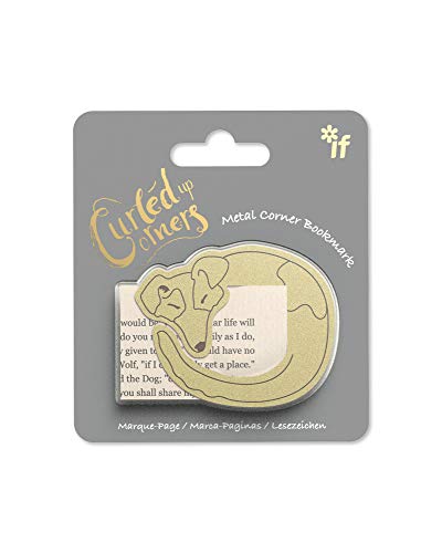 IF Curled Up Corner Metal Animal Bookmark - Drowsy Dog, 36502