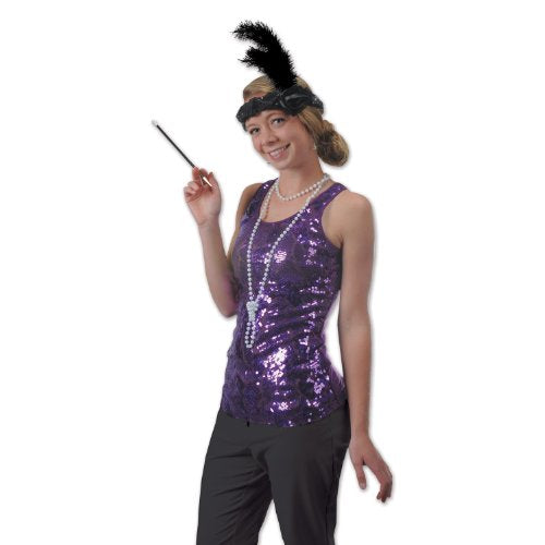 Beistle Flapper Headband & Beads Set (black) Party Accessory  (1 count) (1/Pkg)