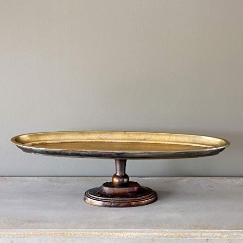 Park Hill Collection EAW00846 Continental Pedestal Tray, Medium, 26-inch Length, Brass
