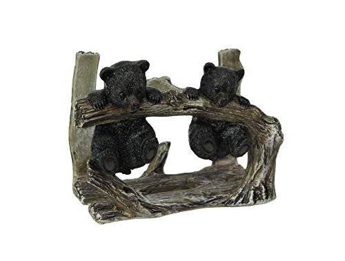 De Leon Collections Adorable Playful Black Bear Cubs Climbing Tree Branch Tabletop Napkin Holder - Lodge, Cabin, Ranch Kitchen & Dining Accessories Gadgets