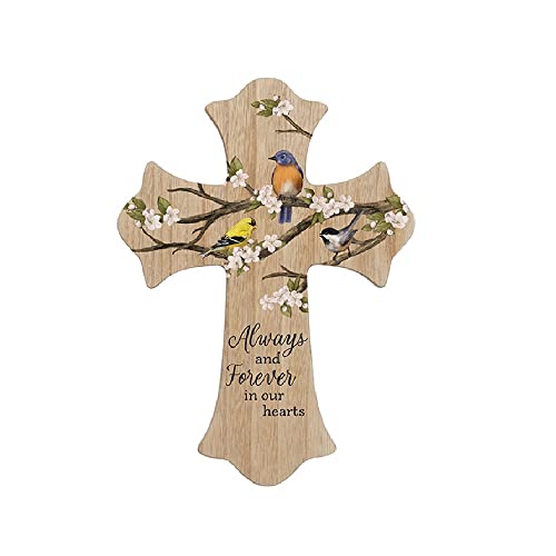 Carson 11863 Forever In Our Hearts Wall Cross, 10.5-inch Height, Wood
