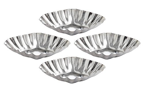 HIC Mrs. Andersons Baking Tartlet Molds, Fluted Diamond, Set of 4, 3.35 x 2.36 x .59-Inches