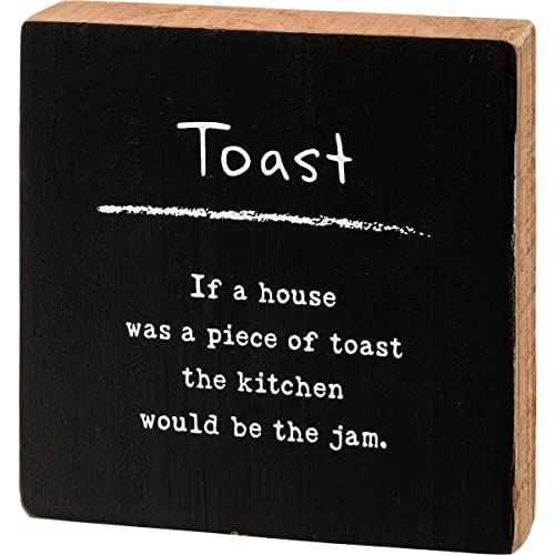 Primitives By Kathy 113023 Toast Block Sign, 4-inch Square