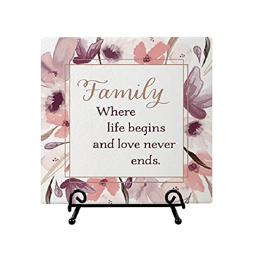 Carson 24661 Family Easel Plaque, 6-inch Square, Ceramic