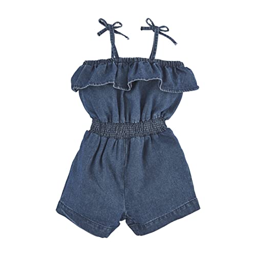 Mud Pie Denim Romper, Blue, 4 Toddler