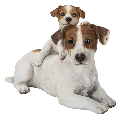 Hi Line Gift Mother & Baby Jack Russell, White and Brown
