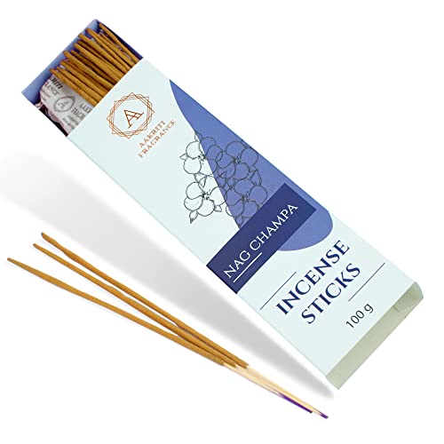 Aakriti Gallery 100 Gram Pack Natural Premium Aroma Organic Hand Rolled Masala Incense Sticks (Nag Champa)