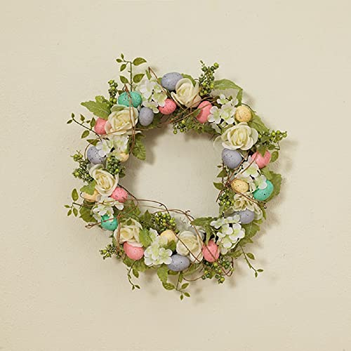 Gerson International Easter Egg and Spring Flower Wreath, 22-inch Diameter