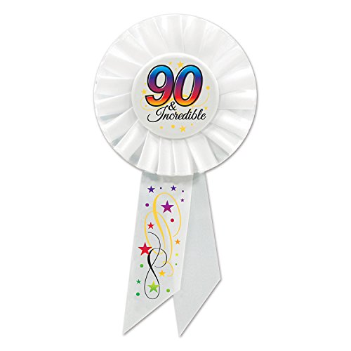 Beistle RS513 90 & Incredible Award Fabric Rosette, White