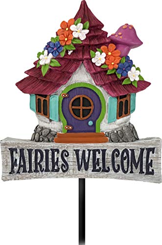 Spoontiques 21246 Fairies Welcome Garden Stake, Multicolored