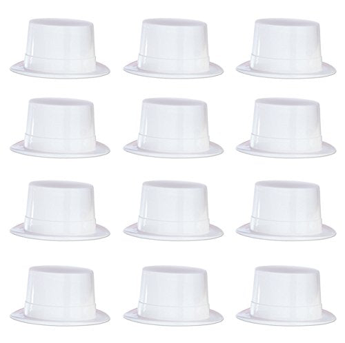 Beistle S66625AZ12 Plastic Toppers, White
