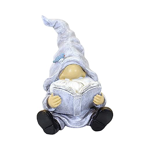 Roman Gnome with Book Statue, 9.25-inch Height, Resin, Outdoor Decor, Garden Accent, Home Accessories