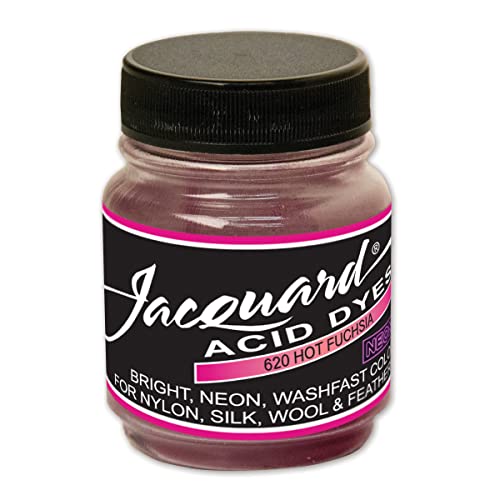 Jacquard Acid Dye for Wool, Silk and Other Protein Fibers, 1/2 Ounce Jar, Concentrated Powder, Hot Fuchsia 620