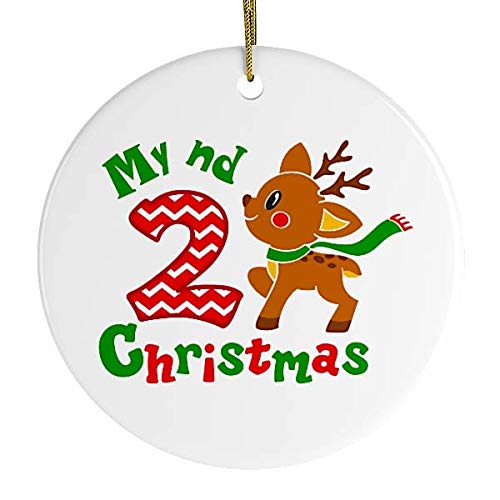 OrnamentallyYou My 2nd Christmas Baby Fawn Ornament (Circle)