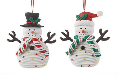 Delton Clay Snowman Ornament, 2 Assortment