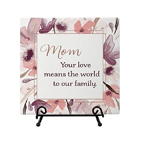 Carson 24664 Mom Easel Plaque, 6-inch Square, Ceramic