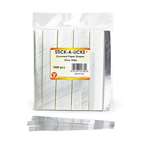 Hygloss Products Stick-A-Licks-Chain Strips for Arts & Crafts-Classroom Activities-Fun for Kids-Size ¬Ω‚Äù x 5‚Äù -1000 Pcs, Silver