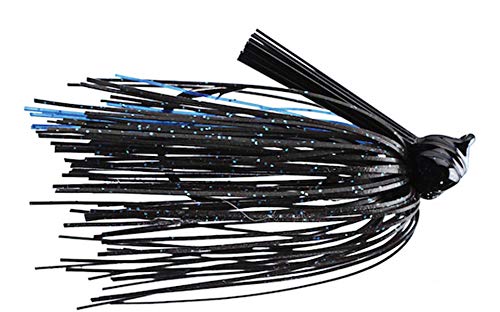V&M Baits PFFBB34 Black Blue 3/4oz Flatline Football Fishing Jig Freshwater Lure
