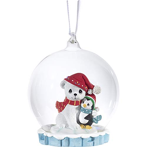 Precious Moments Polar Bear with Penguin LED Ornament, Multi
