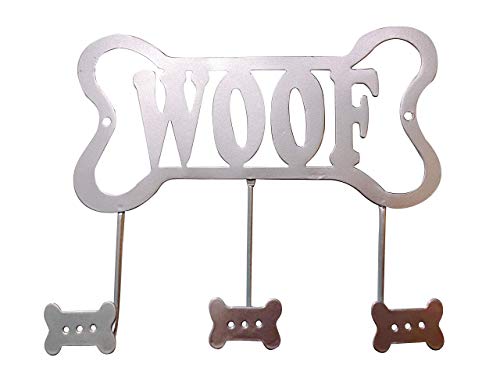 DEI Wall Rack Woof Bone Leash Holder (Silver)