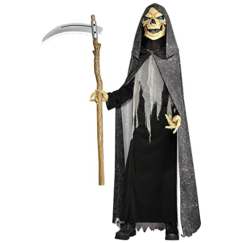 Amscan Grim Reaper Illusion Halloween Costume for Children, Large (12-14), Includes Stuffed Structure with Skull, Robe