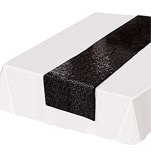 Beistle Black Sequined Table Runner- 1 pc.