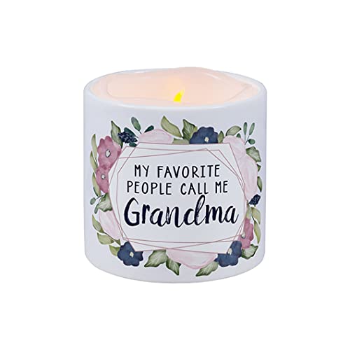 Carson 24183 Grandma LED Candle with Ceramic Holder, 3.5-inch Diameter