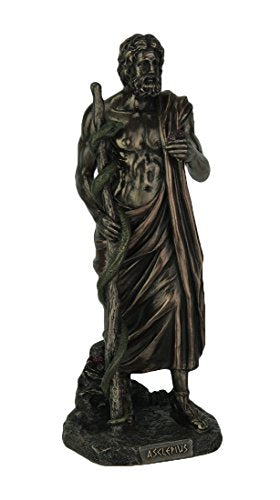 Unicorn Studio Veronese Design Asclepius Greek God of Medicine Bronze Finish Statue