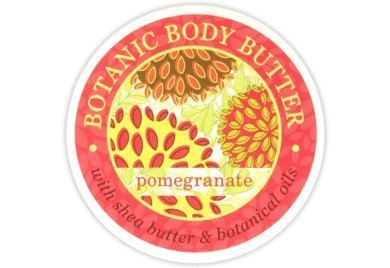 Greenwich Bay Trading Company Botanic Body Butter with Shea Butter and Cocoa Butter 8oz Tub (Pomegranate)
