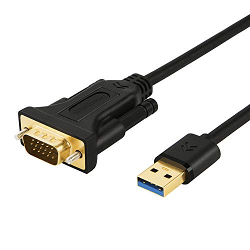 CableCreation USB 3.0 to VGA Cable 10 Feet (FL2000DX Chip), USB to VGA Adapter Cord 1080P @ 60Hz, External Video Card, Only Support Windows 10 / 8.1/ 8 / 7 (NO XP / Vista / Mac OS X ), Black