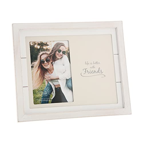 Pavilion - Friends MDF Photo Frame, Holds 4‚Äù x 6‚Äù Photo, Distressed Picture Frame, Textured Wood Grain Finish, Friendship Picture Frame, Hanging/tabletop Wall Frame, 1 Count, 10 x 8.5-inches Overall