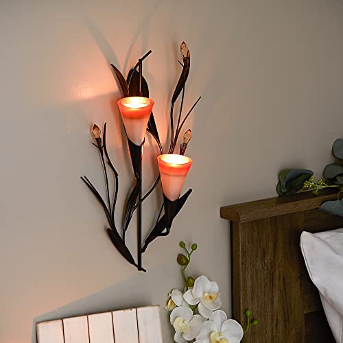 Sigma SLC Accent Plus 10015810 Dawn Lily Double Candle Wall Sconce, Multicolor
