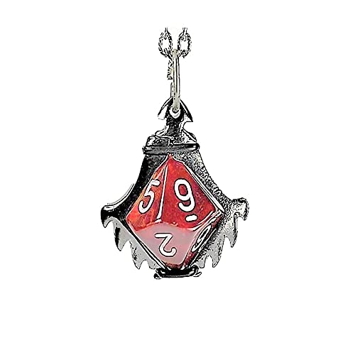 Chessex Pendant Gunmetal Gray Finish Blade Claw, Dice Holder Necklace with D10 Dice