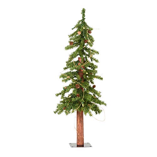 Vickerman 3' Alpine Artificial Christmas Tree, Warm White Dura-lit LED Lights - Faux Christmas Tree - Seasonal Indoor Home Decor