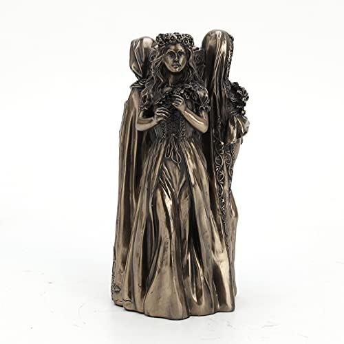 Veronese Design 6 3/4 Inch Tall Triple Goddess Wiccan Candle Holder Cold Cast Bronzed Resin Sculpture Celtic Figurine Norse Collectible
