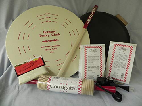 Bethany Housewares 8 Piece Lefse Starter Kit, Non-stick Grill
