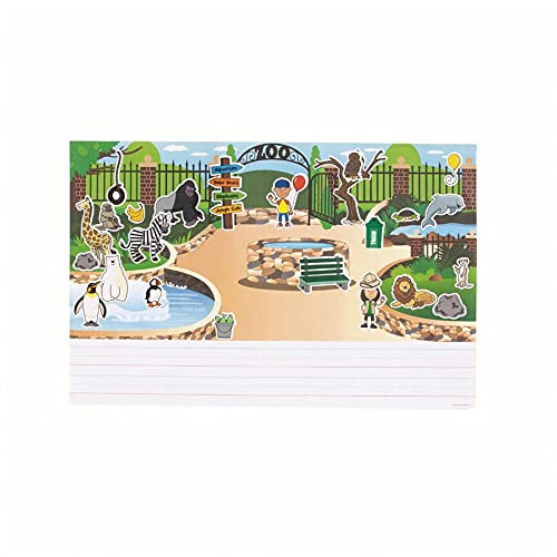 Fun Express Create and Write Sticker Scene Zoo - 12 Pieces - Educational and Learning Activities for Kids
