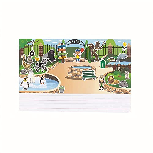 Fun Express Create and Write Sticker Scene Zoo - 12 Pieces - Educational and Learning Activities for Kids