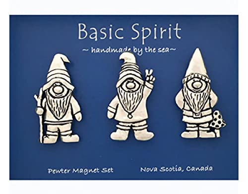 Basic Spirit Gnomes Medium Pewter Magnet Set for Christmas Kitchen Office Refrigerator Outdoor Picnic Home Decorative Gift