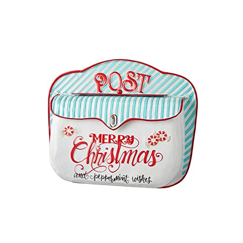 RAZ Imports 2021 Peppermint Parlor 13.75" Peppermint Wishes Embossed Mailbox