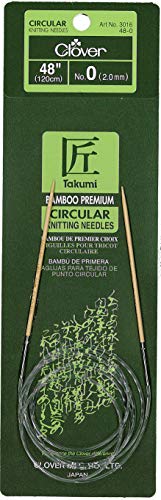 CLOVER Bamboo Circular Knitting Needles Takumi, 48-Inch Size 0