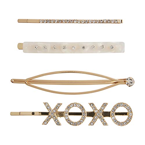 Mud Pie Women's Hair Clip Set, Rhinestone, One Size Fits Most